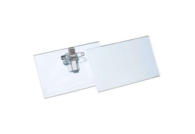 Immagine di Portanomi DURABLE EUROBADGE con combi clip pvc trasparente inserto 54x90mm conf. 50 - 814519
