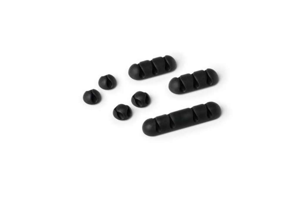 Immagine di Clip fermacavi adesiva DURABLE CAVOLINE CLIP MIX grafite diversi formati conf. da 7 - 504137