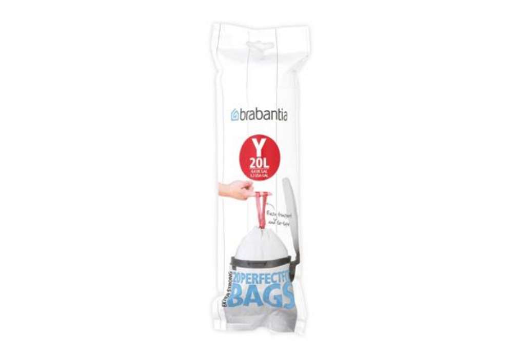 Immagine di Sacchi immondizia per rifiuti inorganici Brabantia PerfectFit Y 20 L 41,2x54,5 cm 25 µm bianco - rot