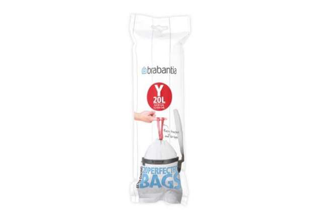 Immagine di Sacchetti PerfectFit Brabantia codice Y 20 litri - bianco rotolo da 20 sacchetti - 116742