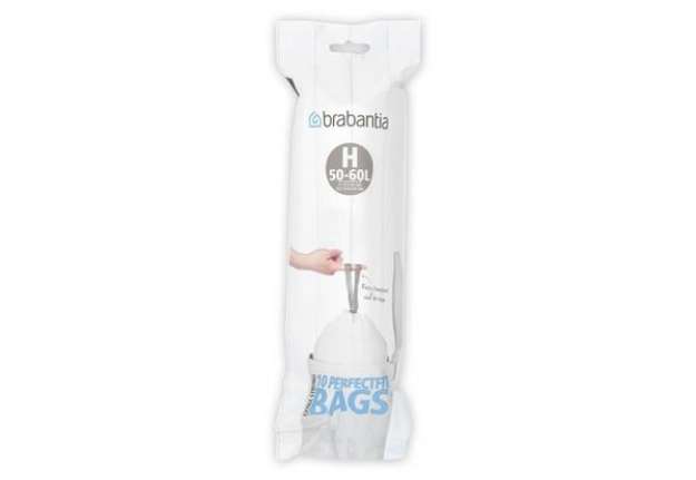 Immagine di Sacchetti PerfectFit Brabantia codice H 50-60 litri - bianco rotolo da 10 sacchetti - 246784