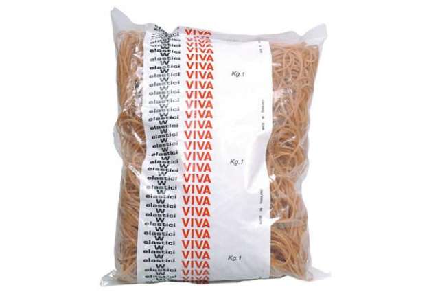 Immagine di Elastici Viva in busta in gomma naturale ambra 80 mm conf. 1000 gr - EN080B