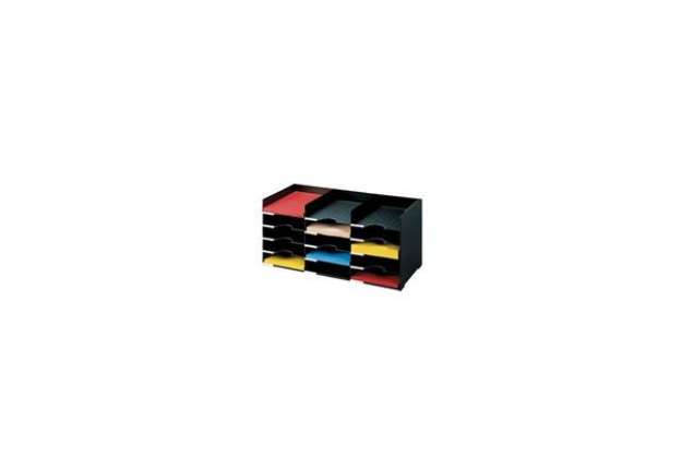 Immagine di Schedario portacorrispondenza Paperflow componibile  a 15 cassetti nero 67x30,4x31,3 cm - K421301