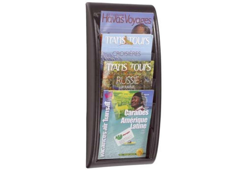 Immagine di Espositore da muro Paperflow Quick Fit A4 componibile 4 tasche nero K540611