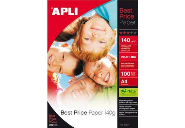 Immagine di Carta fotografica inkjet Decadry A4 alta qualità - finitura lucida - 140 g/m² bianco  Conf. 100 pezz