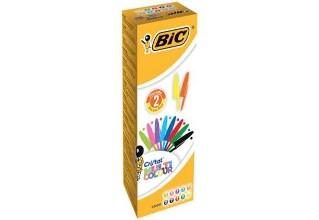 Immagine di Penne a sfera con cappuccio BIC Cristal Large Multicolour 1,6 mm assortiti conf. 20 pezzi - 926381