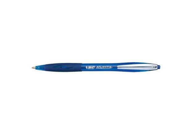 Immagine di Penna a sfera a scatto BIC Atlantis Soft M 1 mm blu 9021322