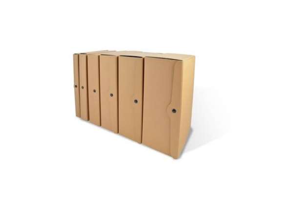Immagine di Porta progetti con tre bottoni EURO-CART linea Eco 25x35 cm dorso 4 cm avana CPECO04AV
