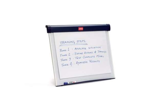 Immagine di Portablocco a cavalletto Nobo Barracuda da scrivania 75x65,5 cm - blu 1902267