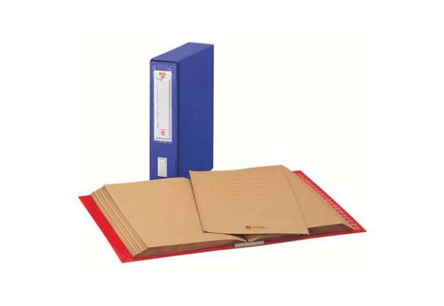 Immagine di Classificatore alfanumerico con custodia King Mec MEC 20 dorso 8,5 cm blu 12004