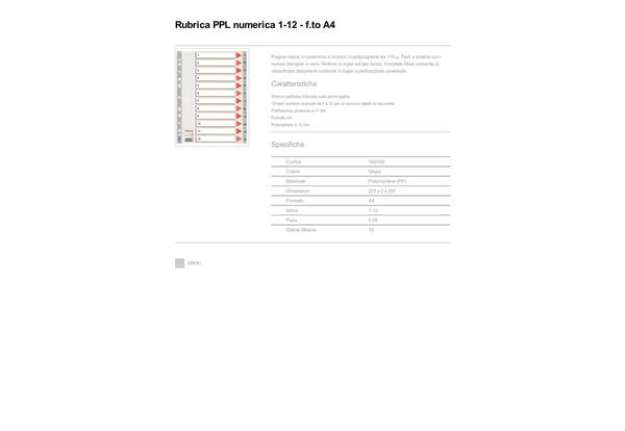 Immagine di Divisori per rubrica Esselte A4 PPL numerica 1-12 100106
