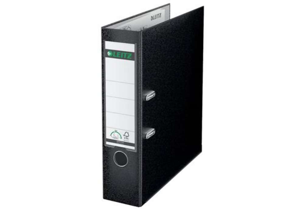 Immagine di Registratore senza custodia Leitz 180° commerciale dorso 8 cm cartone rivestito in polipropilene ner