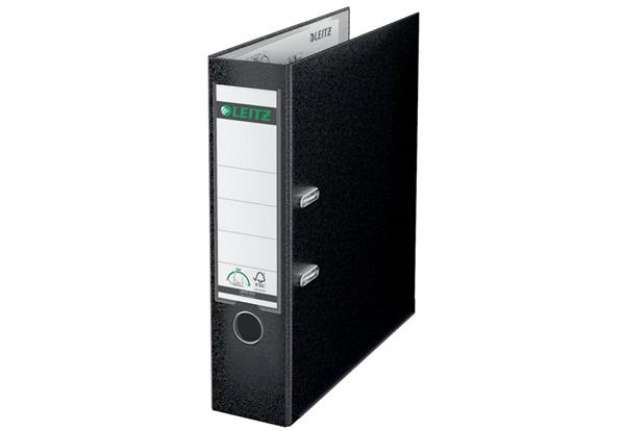 Immagine di Registratore senza custodia Leitz 180° commerciale dorso 8 cm cartone rivestito in polipropilene ner