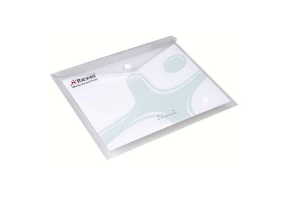 Immagine di Busta trasparente con bottone Rexel Ice A5 trasparente conf. da 5 pezzi - 2101658