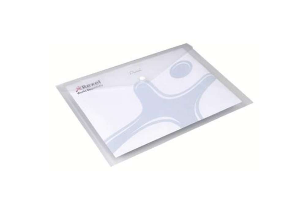 Immagine di Busta trasparente con bottone Rexel Ice A4 trasparente conf. da 5 pezzi - 2101660
