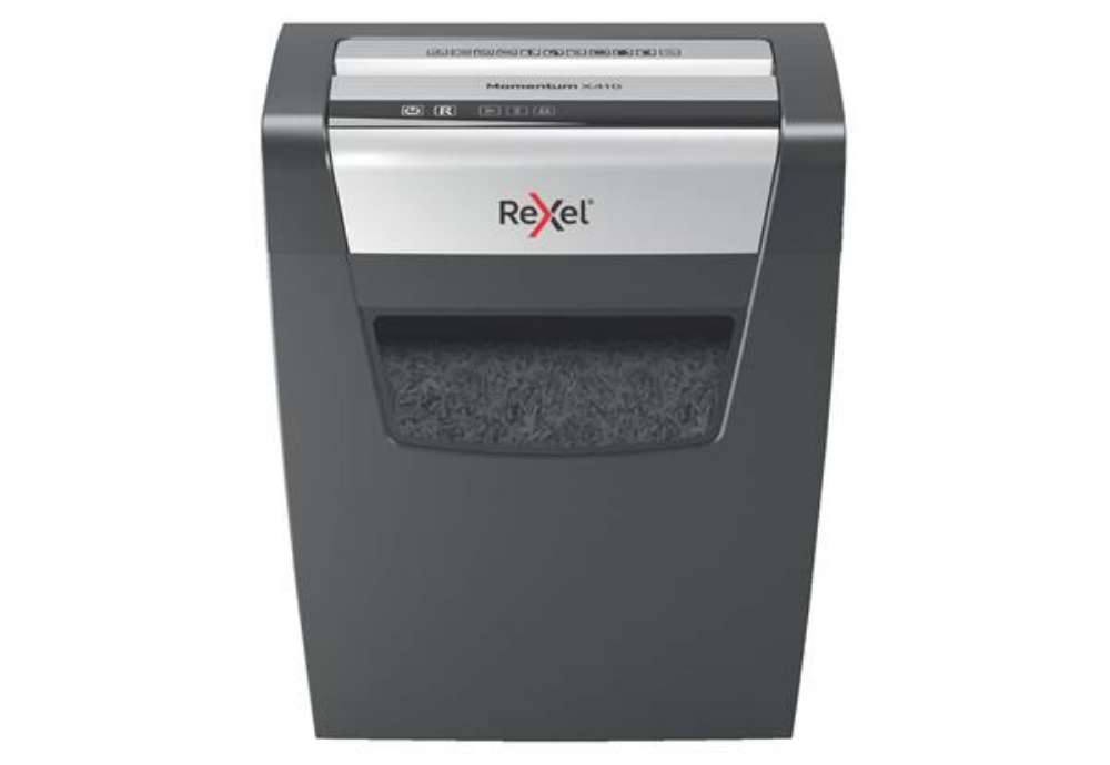 Immagine di Distruggidocumenti uso moderato Rexel Momentum X312 - P-3 - 23 L - taglio a frammenti 5x42 mm - 2104