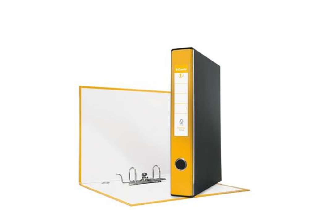 Immagine di Registratore con custodia Esselte G52 EUROFILE commerciale dorso 5 cm cartone rivestito in PP giallo