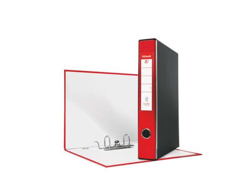 Immagine di Registratore con custodia Esselte G52 EUROFILE commerciale dorso 5 cm cartone rivestito in PP rosso