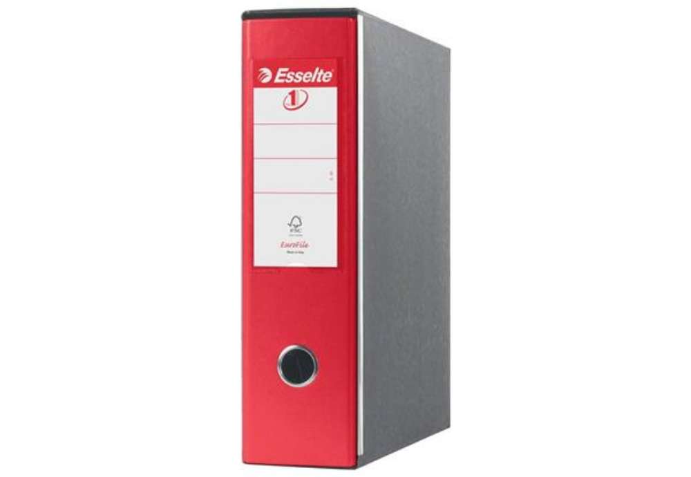 Immagine di Registratori con custodia Esselte G53 Eurofile commerciale Dorso 8 cm cartone rivestito in PP rosso