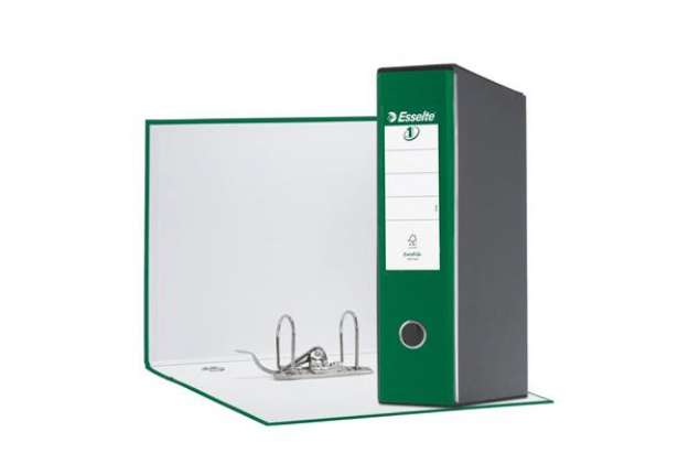 Immagine di Registratore con custodia Esselte G55 Eurofile protocollo dorso 8 cm cartone rivestito in PP verde -