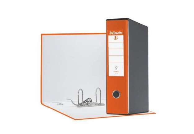 Immagine di Registratore con custodia Esselte G55 Eurofile protocollo dorso 8 cm cartone rivestito in PP arancio