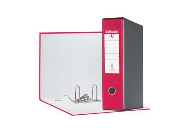 Immagine di Registratore con custodia Esselte G55 Eurofile protocollo dorso 8 cm cartone rivestito in PP fucsia