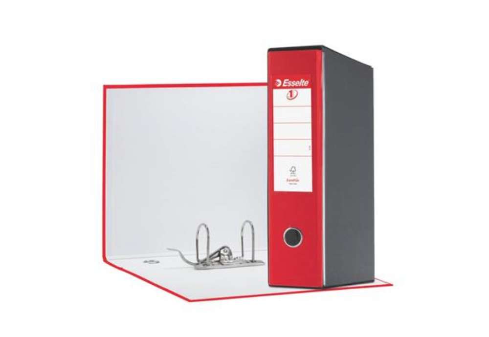 Immagine di Registratore con custodia Esselte G55 Eurofile protocollo dorso 8 cm cartone rivestito in PP rosso v