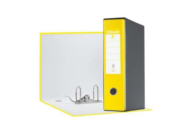 Immagine di Registratore con custodia Esselte G55 Eurofile protocollo dorso 8 cm cartone rivestito in PP giallo