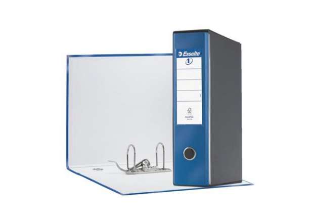 Immagine di Registratore con custodia Esselte G55 Eurofile protocollo dorso 8 cm cartone rivestito in PP blu met