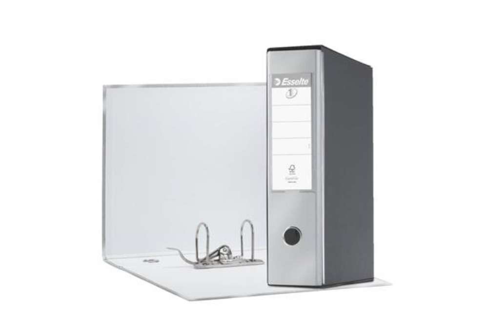 Immagine di Registratore con custodia Esselte G55 Eurofile protocollo dorso 8 cm cartone rivestito in PP grigio