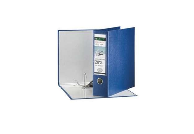 Immagine di Registratore con custodia Leitz 180° protocollo dorso 8 cm cartone riverstito in polipropilene blu -