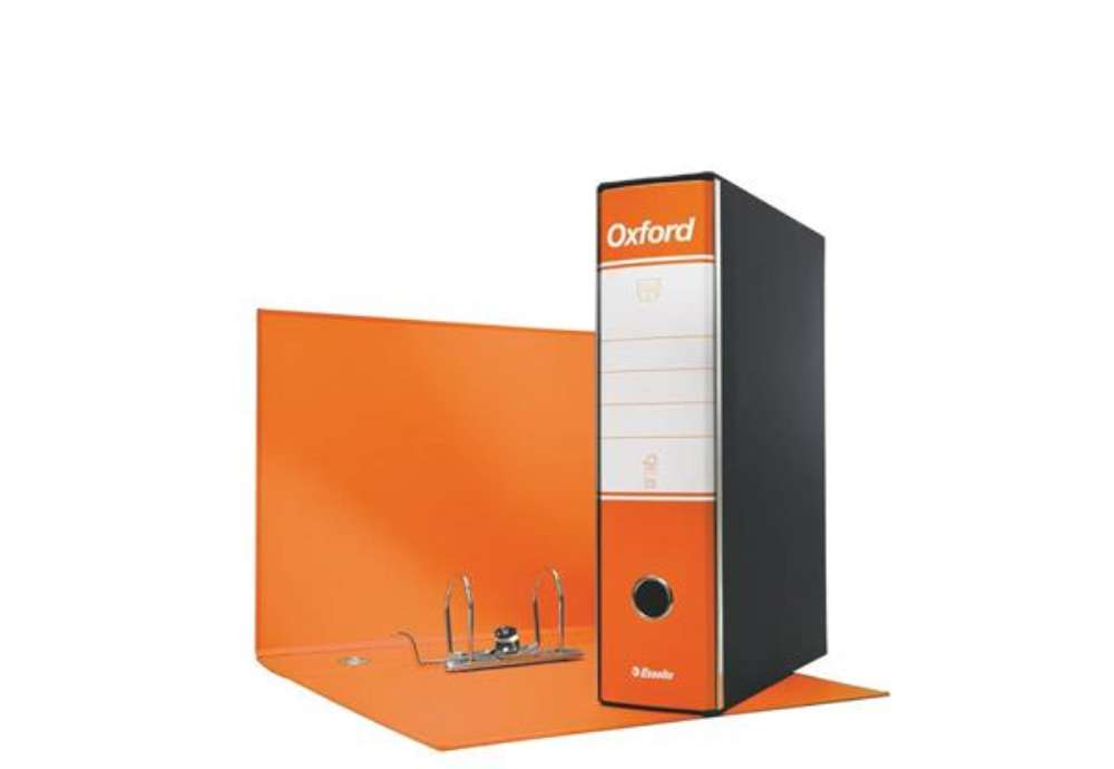 Immagine di Registratore con custodia Esselte G85 Oxford protocollo 29,5x35 cm - dorso 8 cm arancione - 39078520