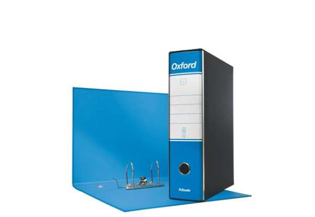 Immagine di Registratore con custodia Esselte G85 Oxford protocollo 29,5x35 cm - dorso 8 cm azzurro - 390785800