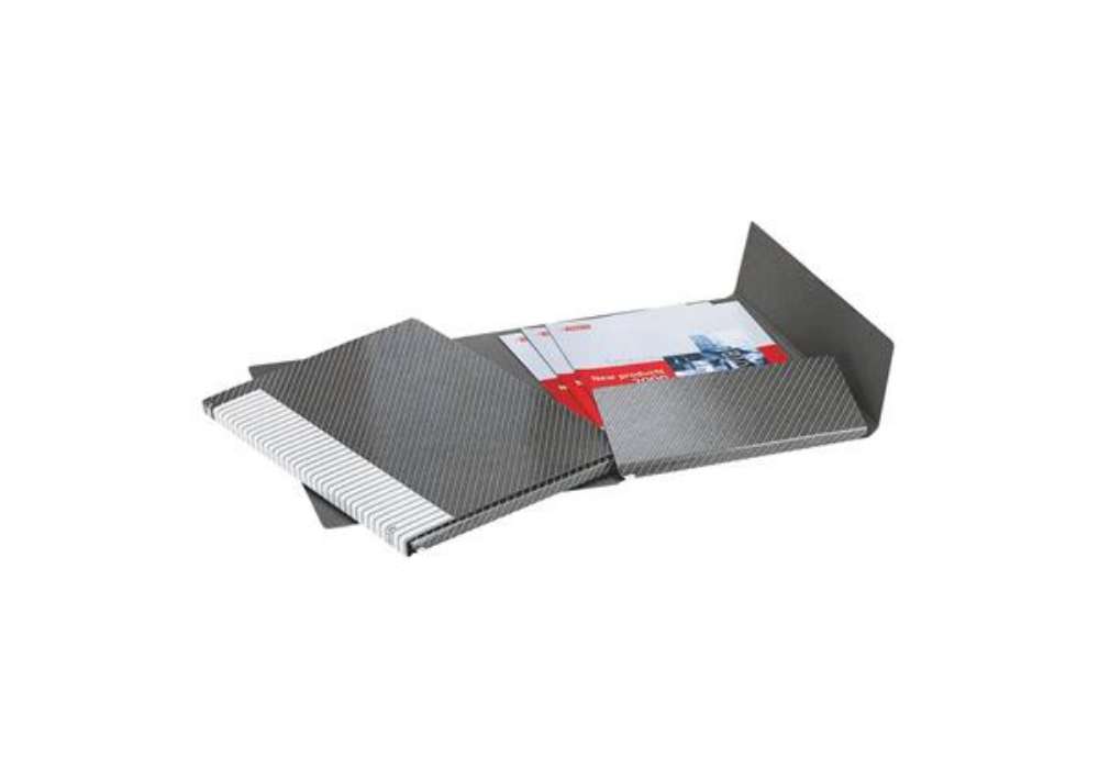 Immagine di Cartelle a 2 lembi Esselte I54 DELSO LINE 6/I50 bianco/grigio 25x32 cm dorso 1,5 cm  6 cartelle - 39