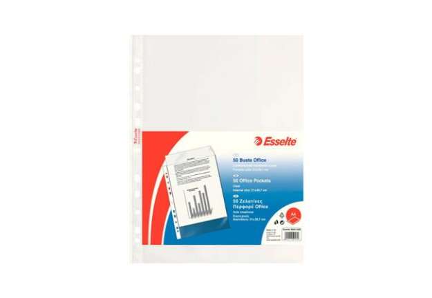 Immagine di Buste a perforazione universale lisce Esselte Copy Safe 21x29,7 cm PP Office medio spessore - conf.5
