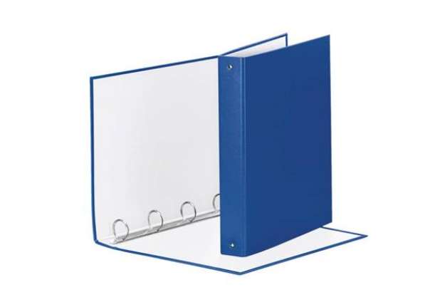 Immagine di Raccoglitore Esselte Meeting a 4 anelli tondi 30mm cartone rivestito in PP blu 22x30cm dorso 4cm - 3