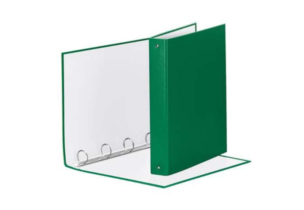 Immagine di Raccoglitore Esselte Meeting a 4 anelli tondi 30mm cartone rivestito in PP verde 22x30cm dorso 4cm -