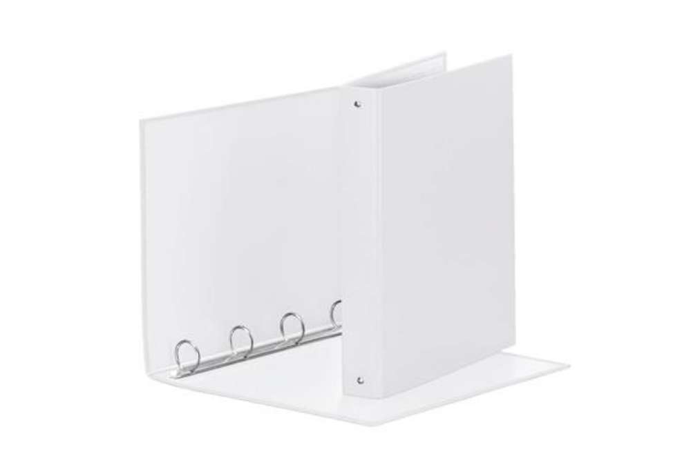 Immagine di Raccoglitore Esselte Meeting a 4 anelli tondi 30mm cartone rivestito in PP bianco 22x30cm dorso 4cm