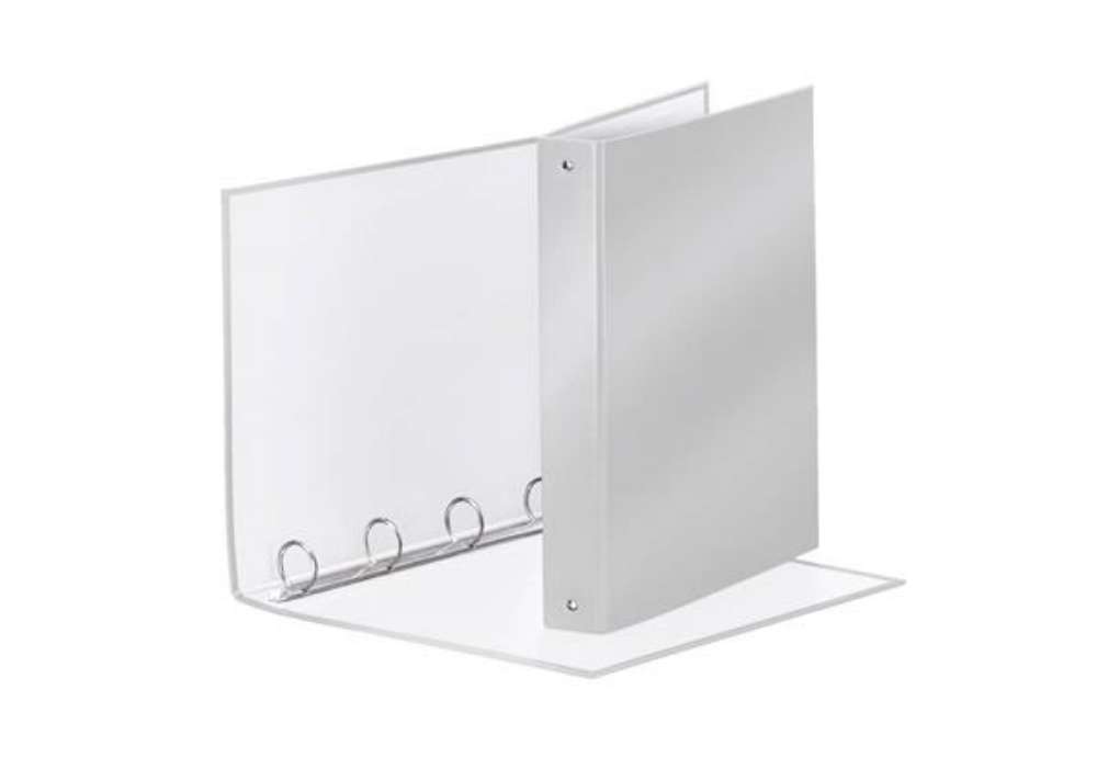 Immagine di Raccoglitore Esselte Meeting a 4 anelli tondi 30mm cartone rivest. in PP grigio metallizz. 22x30cm d