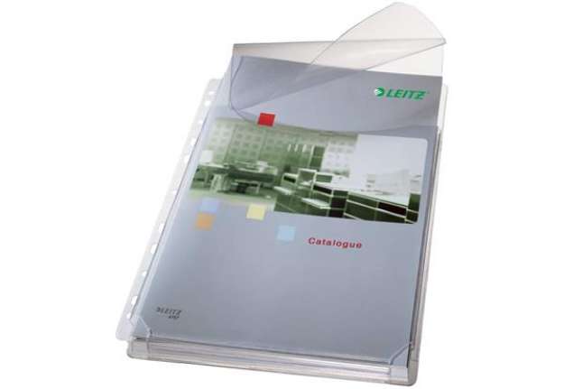 Immagine di Buste a soffietto con lembo di chiusura Leitz in PVC A4 trasparente confezione da 5 pezzi - 47573003