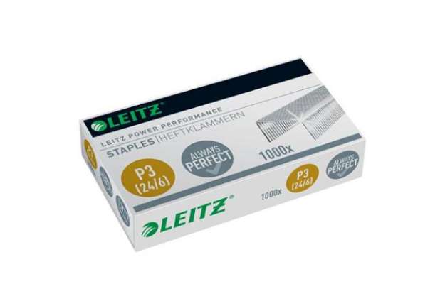 Immagine di Punti metallici 24/6 Leitz in metallo zincato scatola da 1000 punti - 55700000