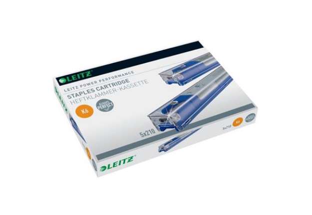 Immagine di Punti metallici per mod. 5551 K6 fino a 25 fogli Leitz K6 - 26/6 5 cartucce da 210 punti - 55910000