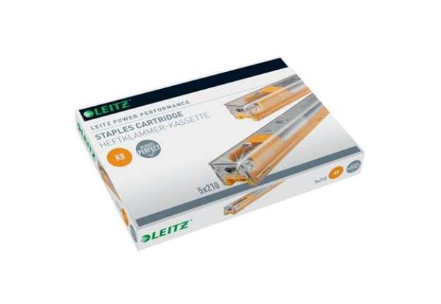 Immagine di Punti metallici per mod. 5551 K8 fino a 40 fogli Leitz K8 - 26/8 5 cartucce da 210 punti - 55920000