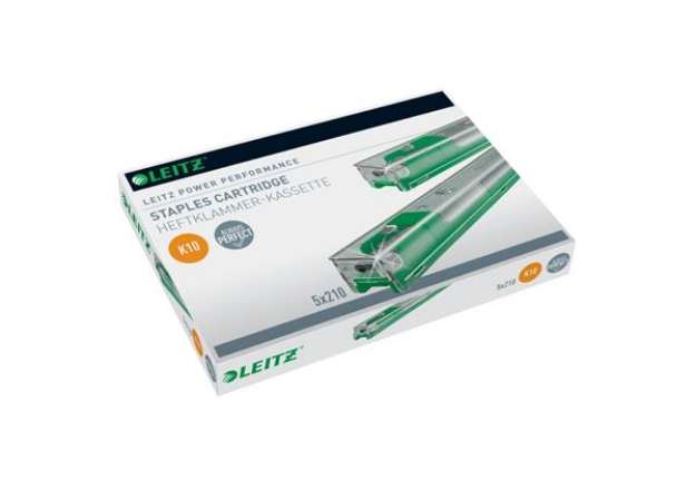 Immagine di Punti metallici per mod. 5551 K10 fino a 55 fogli Leitz K10 - 26/10 5 cartucce da 210 punti - 559300