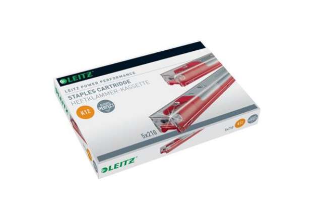 Immagine di Punti metallici per mod. 5551 K12 fino a 80 fogli Leitz K12 - 26/12 5 cartucce da 210 punti - 559400