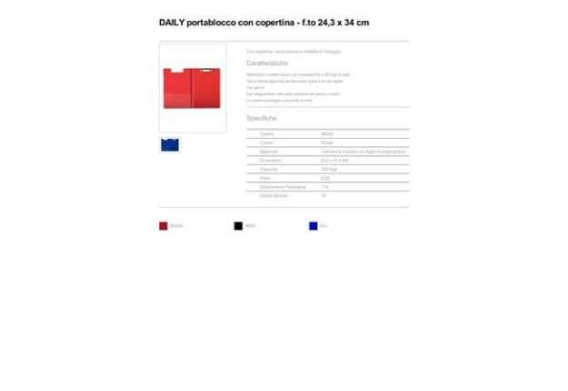 Immagine di Portablocco con clip Esselte DAILY cartoncino/polipropilene 24,3x34 cm rosso - 56043
