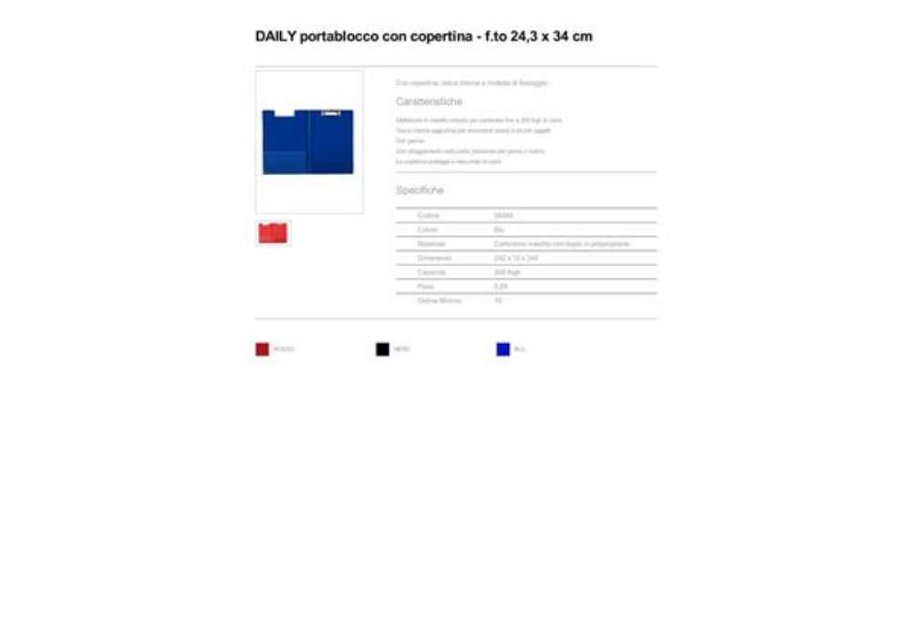 Immagine di Portablocco con clip Esselte DAILY cartoncino/polipropilene 24,3x34 cm blu 56045