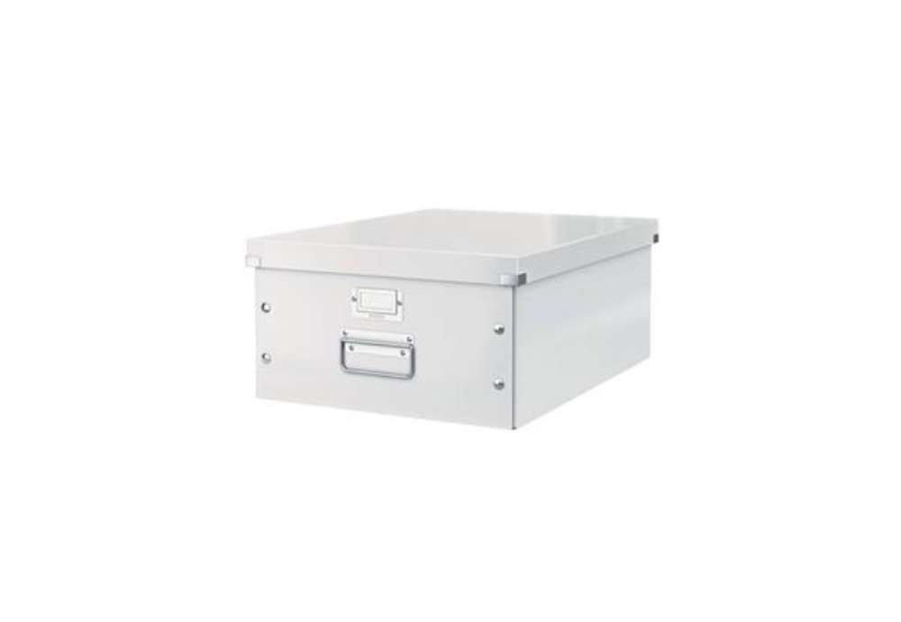 Immagine di Scatola per archiviazione universale ''L'' Leitz CLICK & STORE bianco metallizzato 36,9x20x48,2 cm -