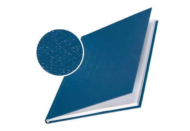 Immagine di Copertina rigida 36-70 fogli Leitz impressBIND in cartone con dorso da 7 mm A4 blu  conf. da 10 - 73