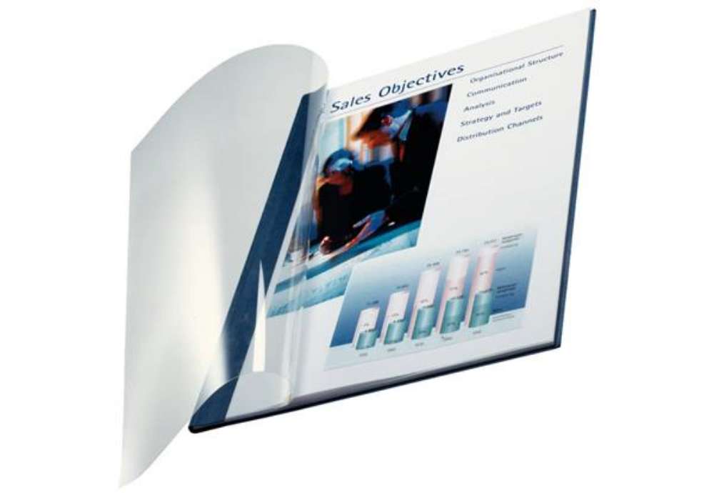 Immagine di Copertina flessibile max 36-70 fogli Leitz impressBIND in PPL con dorso da 7 mm A4 blu  conf. da 10